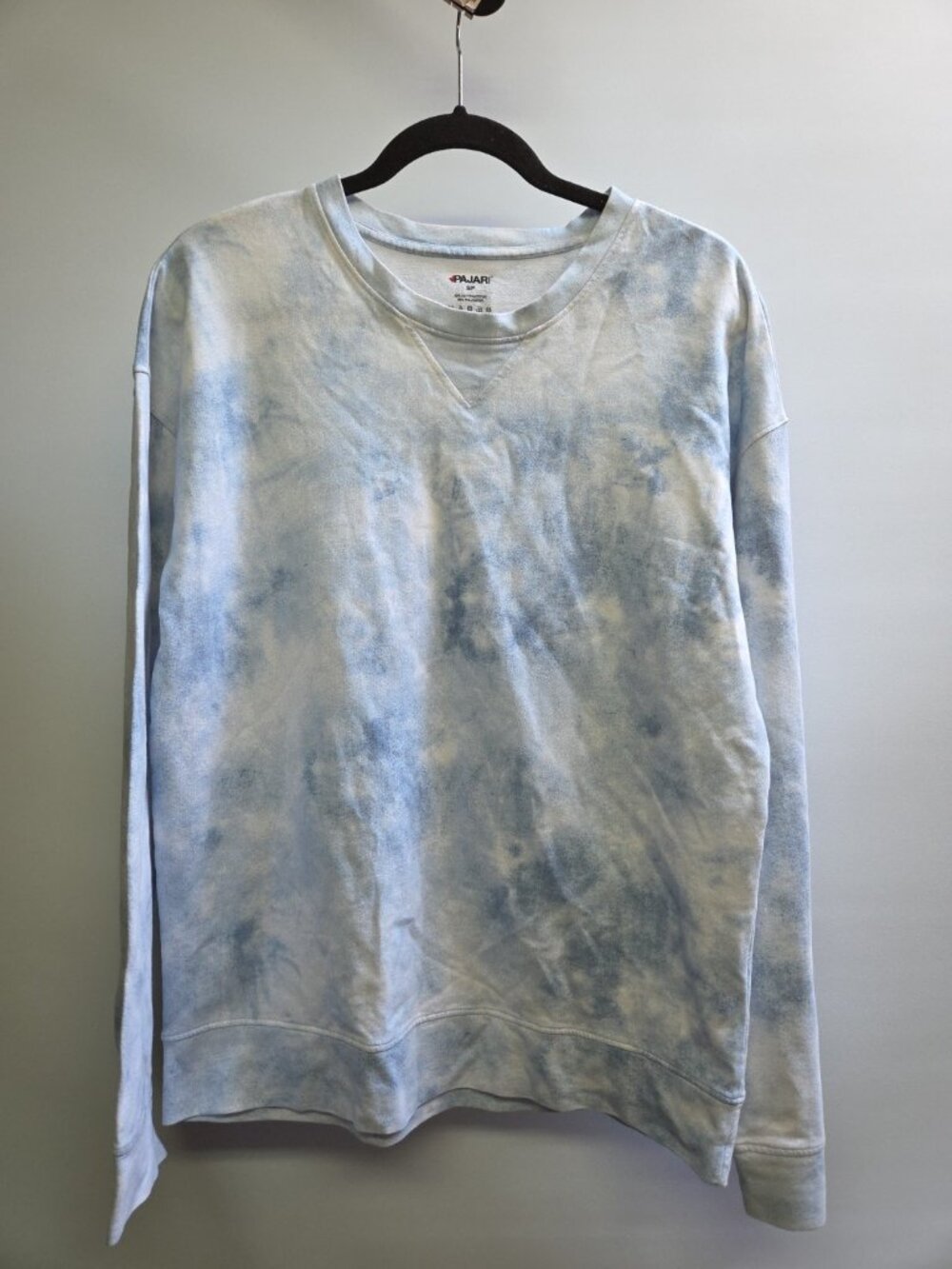 Pajar Canada Sweatshirt Small Crew Neck Long Sleeve Cotton Tie Dye Blue White